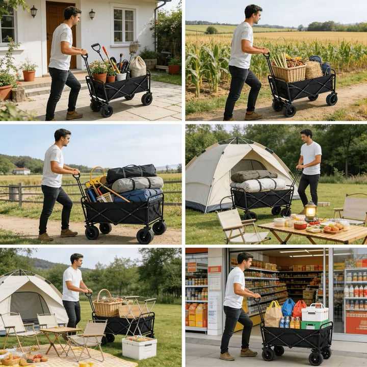 Foldable Utility Wagon - Heavy-Duty All-Terrain Cart (780 Lb) BSDSB