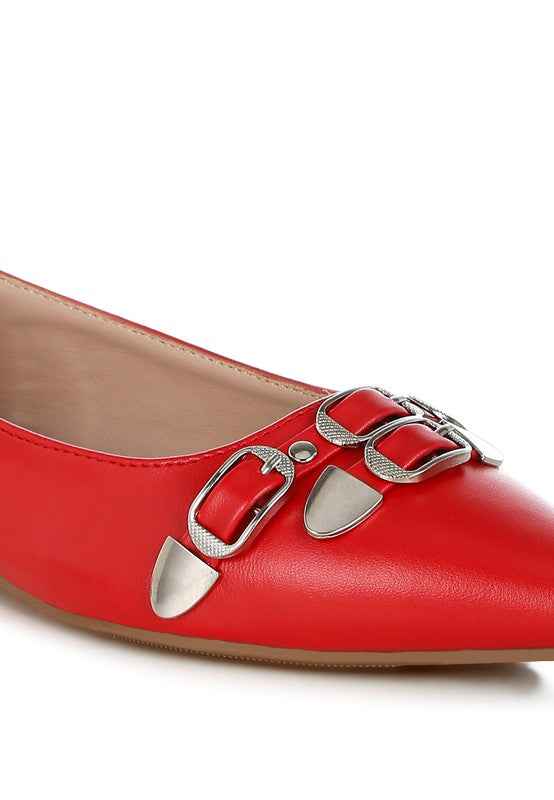 Golini Belt Buckle Detail Ballerinas
