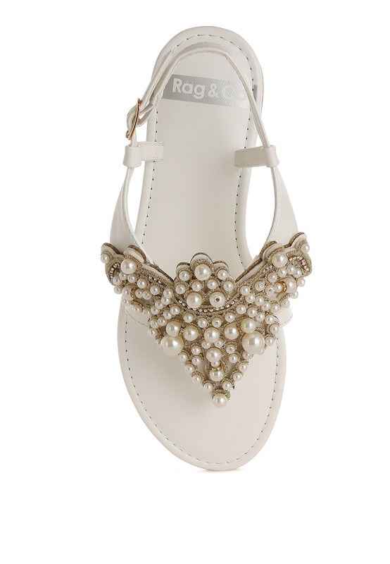Nayasa Pin Buckle Pearls Flats
