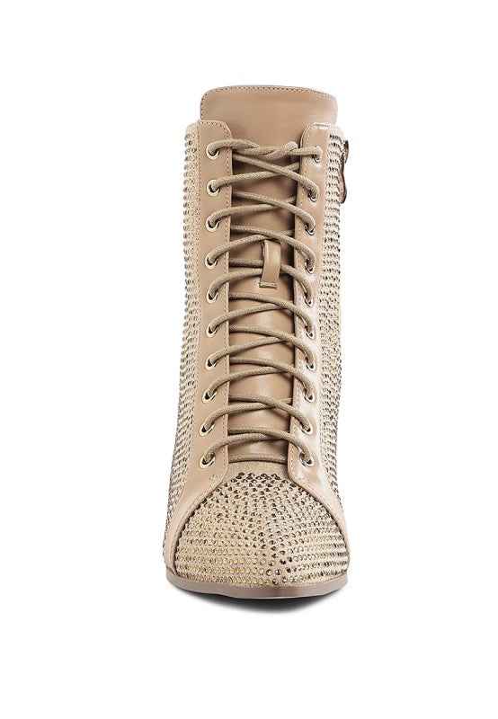 Calla Rhinestone Embellished Ankle Boots