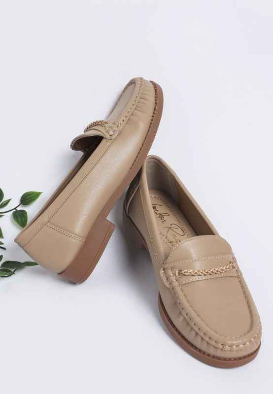 Nemunk Metallic Chain Detail Loafers