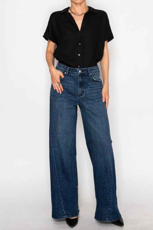 Athena Inseam Transfer High Rise A-Wide Jeans