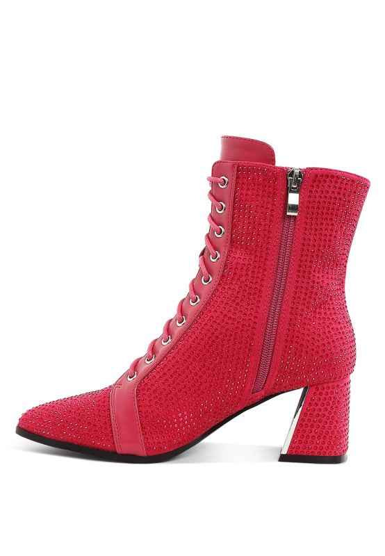 Calla Rhinestone Embellished Ankle Boots