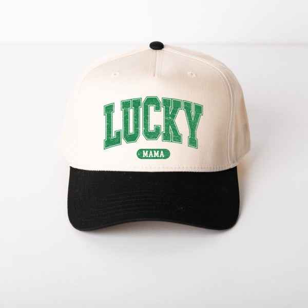 Lucky Mama Distressed Canvas Trucker Hat