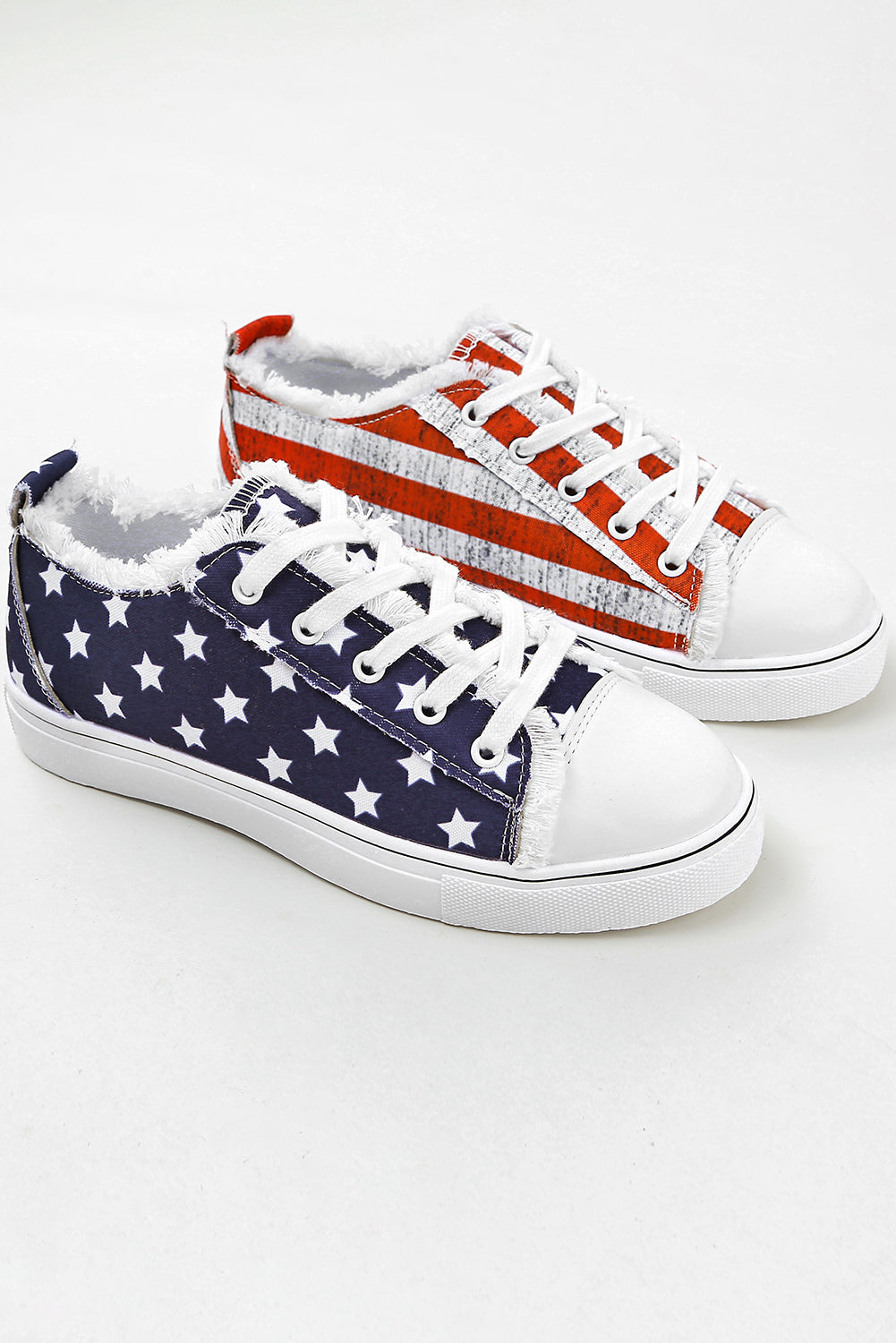 Blue American Flag Lace-up Canvas Flat Shoes Dear-Lover Dropshipping