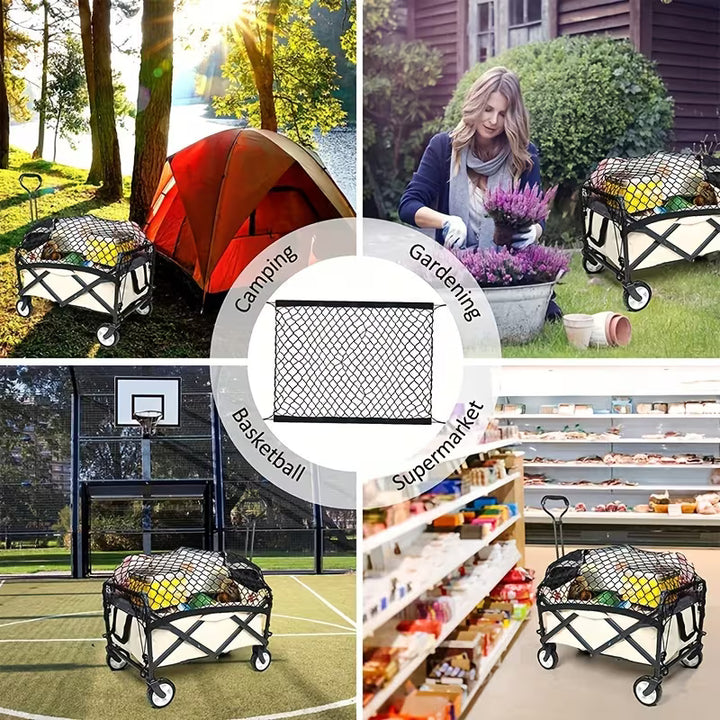 Multi-functional Trolley Net, Trolley Cargo Net, Trolley Parts Net, Durable Nylon Net, Suitable for Garden Carts, Folding Trolleys And Handcarts. 1pc Multi-functional Trolley Net, Trolley Cargo Net, Garden Cart Accessories Cargo Net. Happi Mart Ch