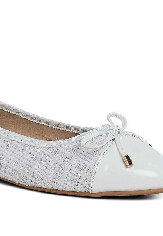 Junpey Plaid Tweed Ballet Flats