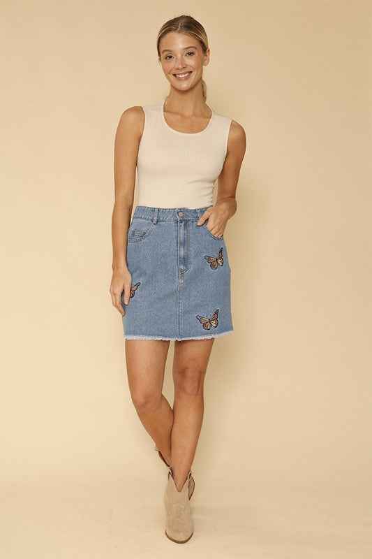 Monarch denim skirt