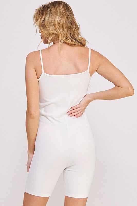 ACTIVE SPAGHETTI STRAP FITTED UNITARD ROMPER