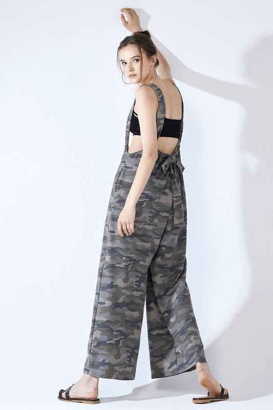 Adjustable Strap Suspender Camouflage Pants