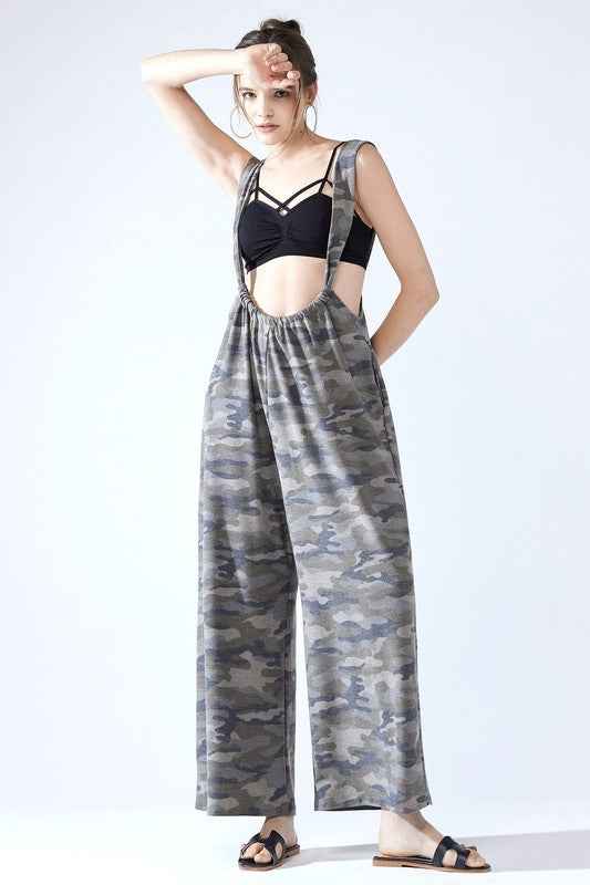 PLUS Adjustable Strap Suspender Camouflage Pants