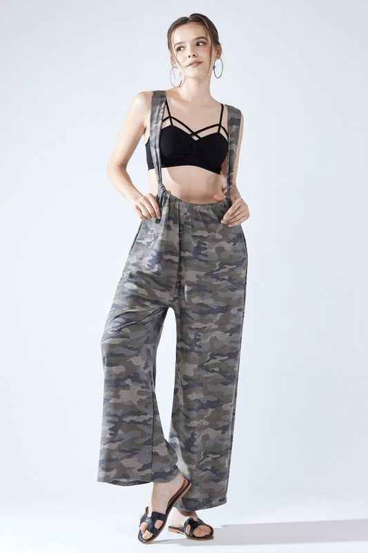 PLUS Adjustable Strap Suspender Camouflage Pants