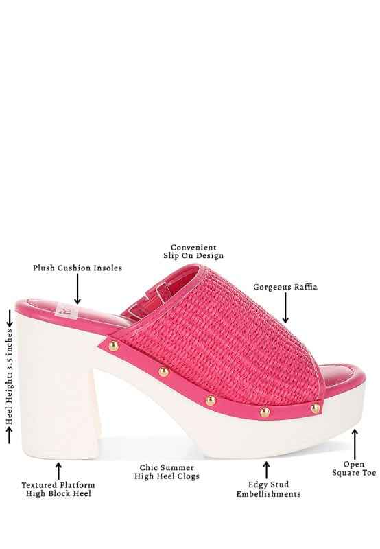 Marengo Raffia Wooden Clogs