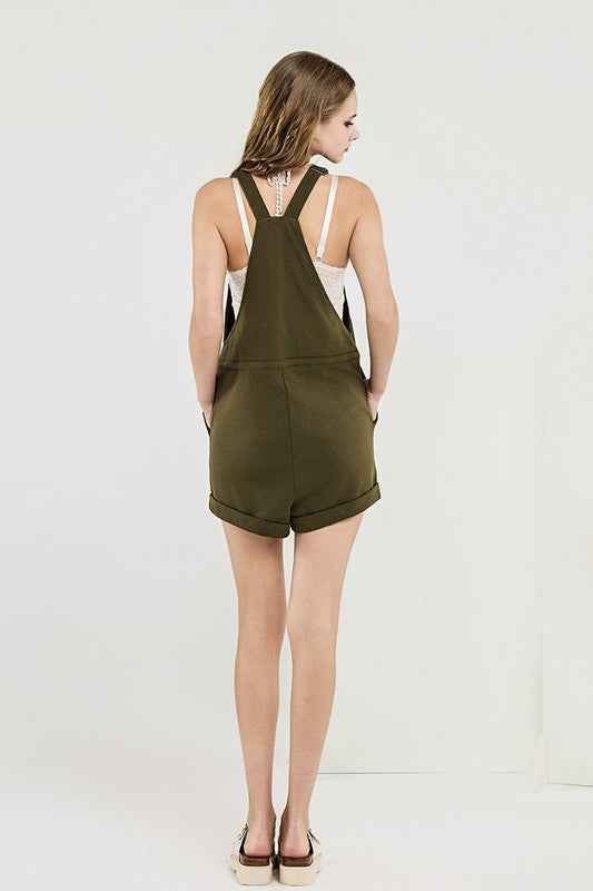 Stroll Adjustable Strap Pocketed Overall Romper
