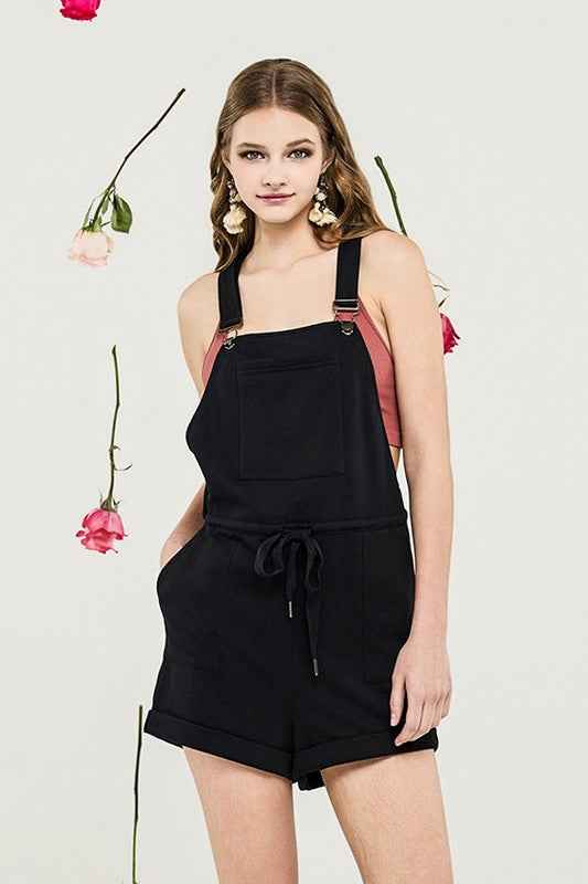 Stroll Adjustable Strap Pocketed Overall Romper