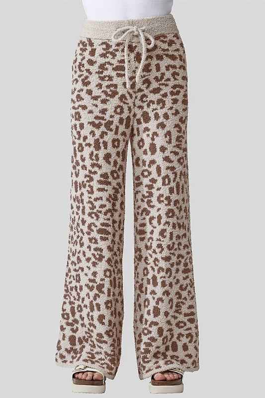 Cozy Warm Soft Leopard Fuzzy Lounge Pants