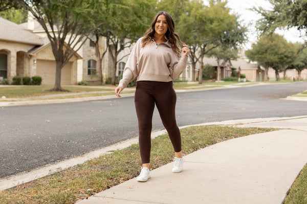 Belle Brown FLEECE Full Length Leggings
