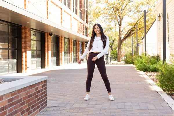 Belle Brown FLEECE Full Length Leggings