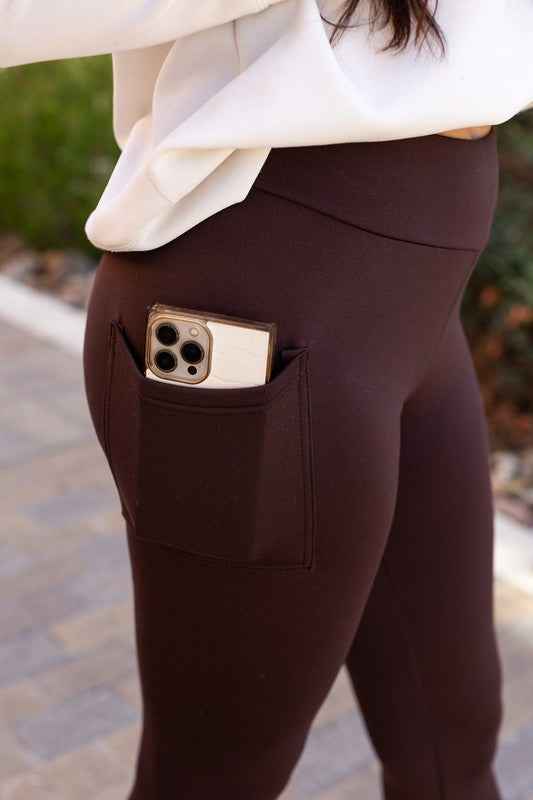 Belle Brown FLEECE Full Length Leggings