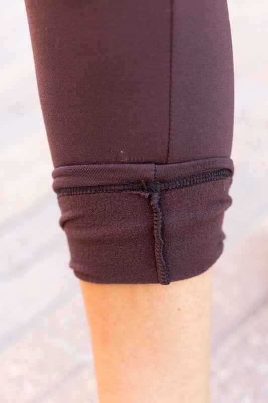 Belle Brown FLEECE Full Length Leggings