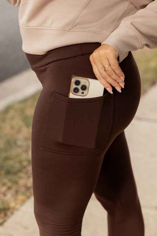 Belle Brown FLEECE Full Length Leggings