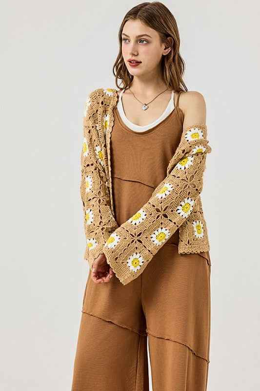 Keyhole back Wide Leg Raw Edge Jumpsuit