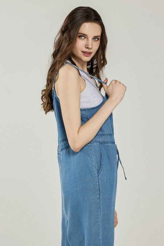 Pocket Adjustable Straps Overall Jumpsuit
