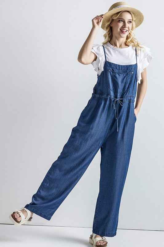 Pocket Adjustable Straps Overall Jumpsuit