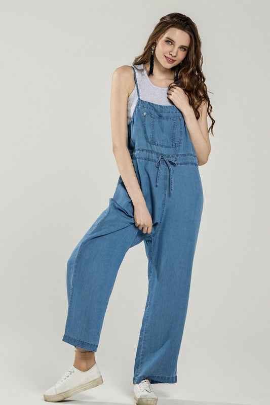 Pocket Adjustable Straps Overall Jumpsuit