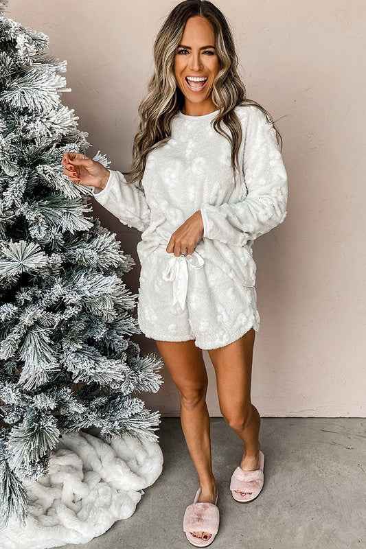 Women Fleece Loose Two Piece Lounge Set
