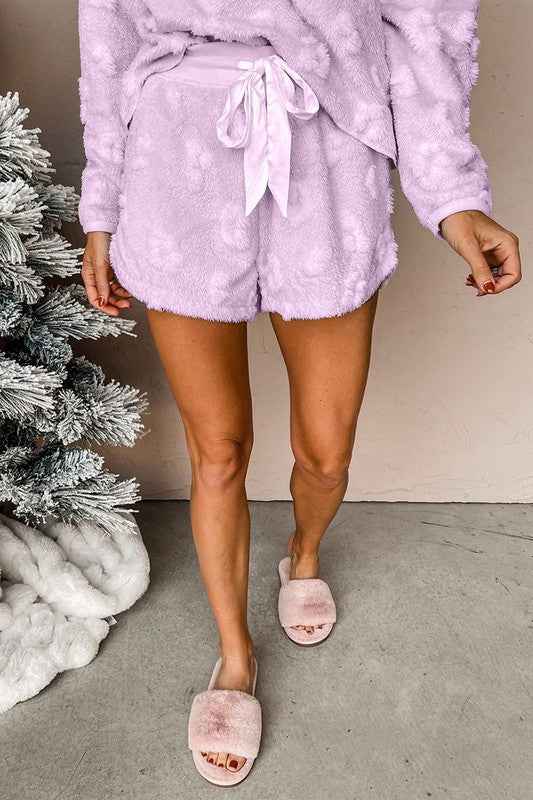 Women Fleece Loose Two Piece Lounge Set
