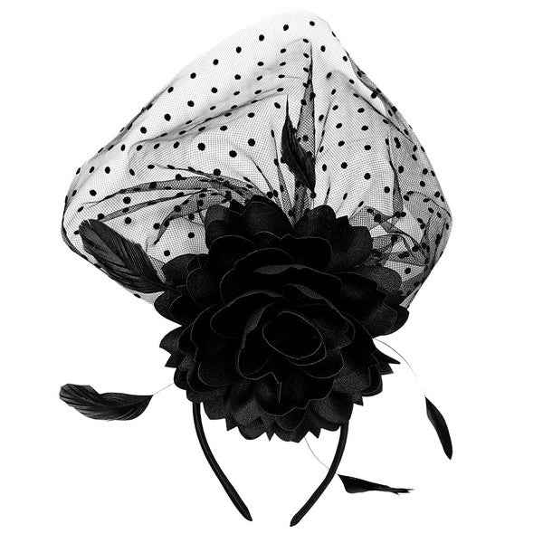 Front Veil Silky Feather Gatsby Fascinator