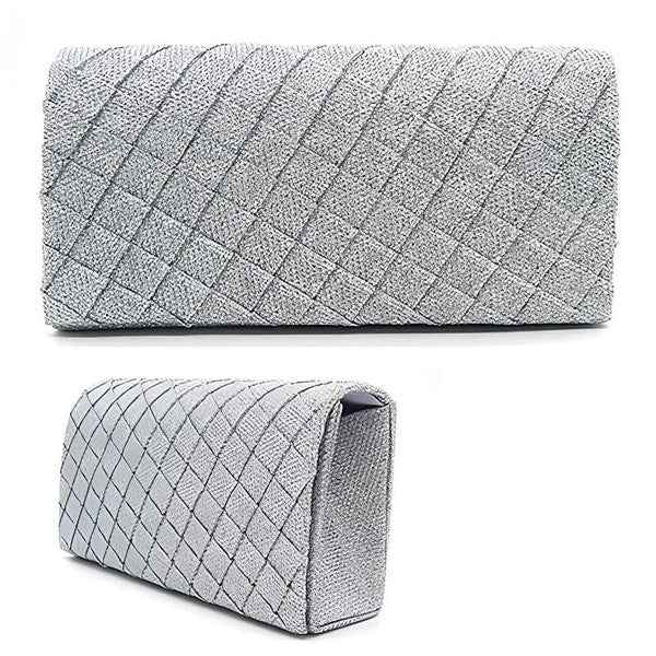 Glitter Quilted Pattern Evening Clutch BAG