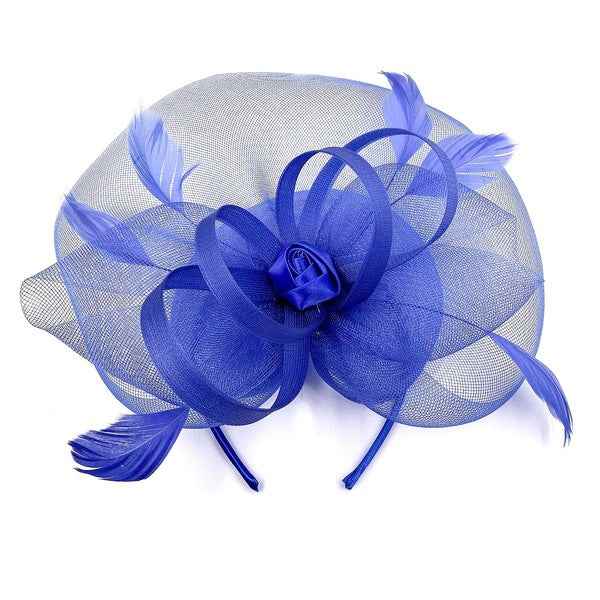 Ribbon Tulle Flower Feather Gatsby Fascinator Hat