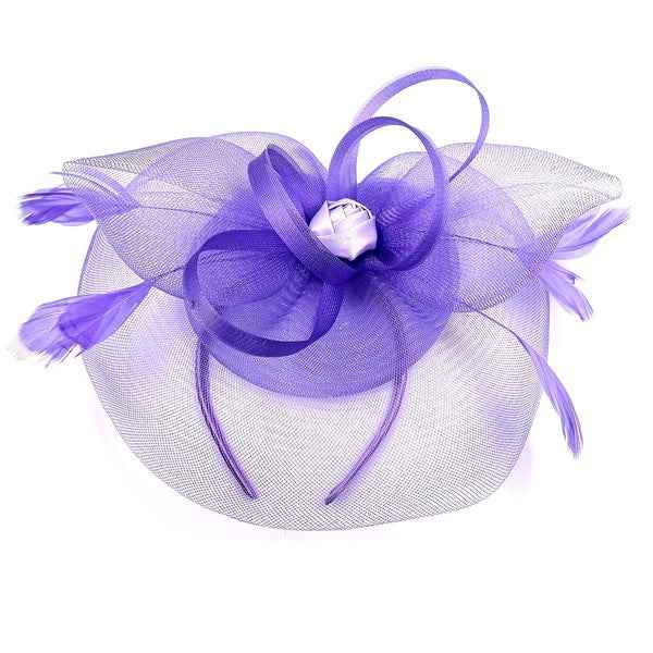 Ribbon Tulle Flower Feather Gatsby Fascinator Hat