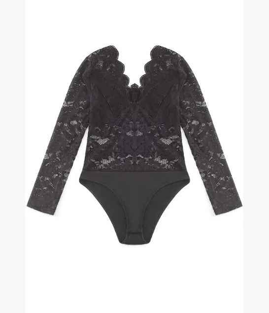Women's  Long Sleeve Lace Bodysuit