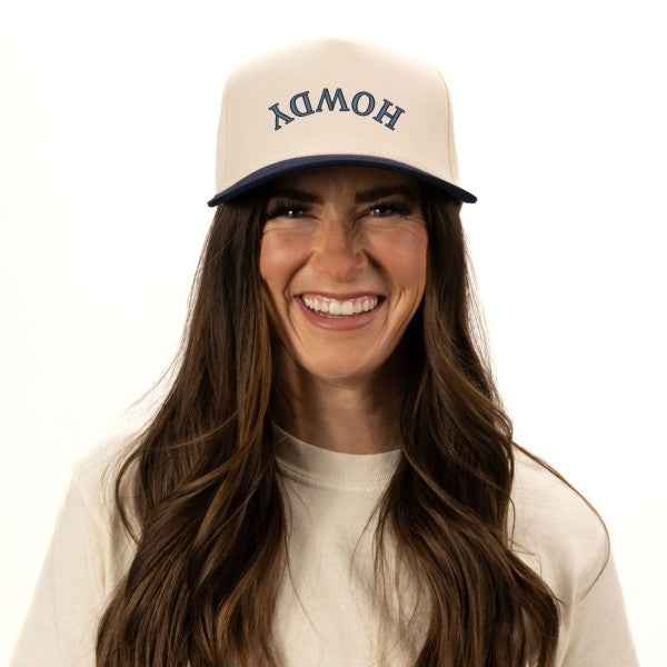 Embroidered Howdy Upside Down Arch Canvas Trucker