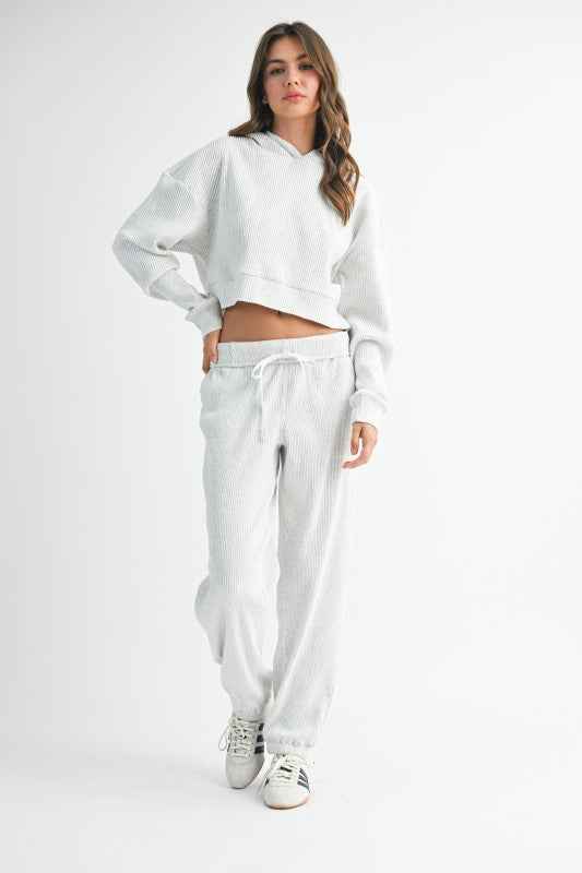 Drawstring Ribbed Lounge Pants