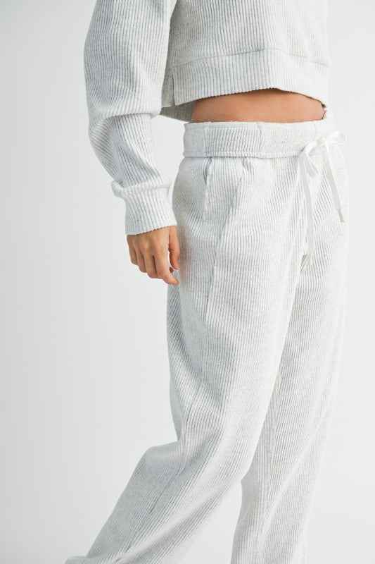 Drawstring Ribbed Lounge Pants