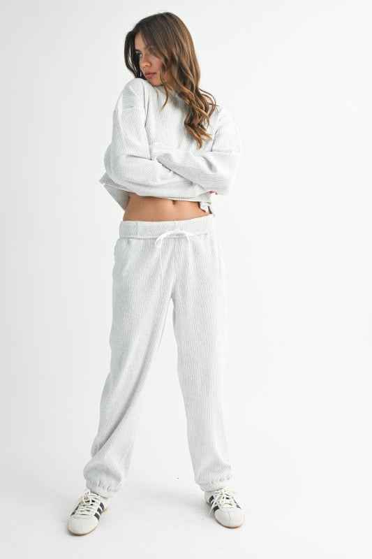 Drawstring Ribbed Lounge Pants
