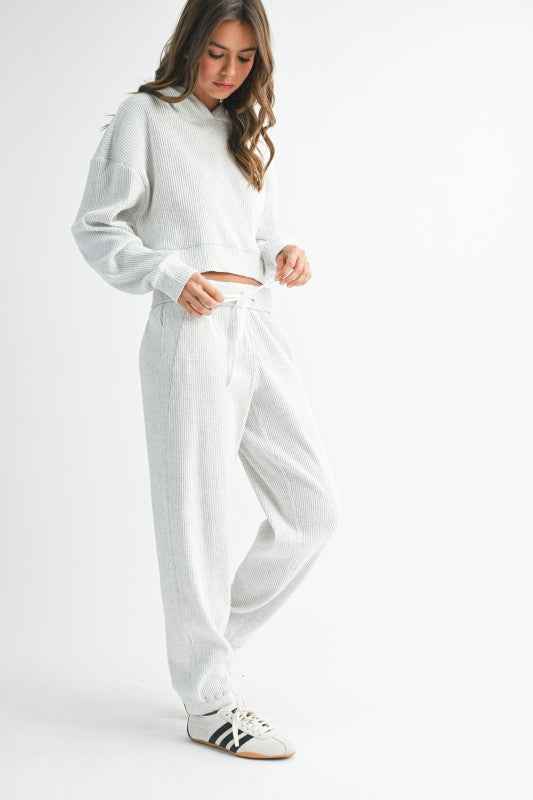 Drawstring Ribbed Lounge Pants