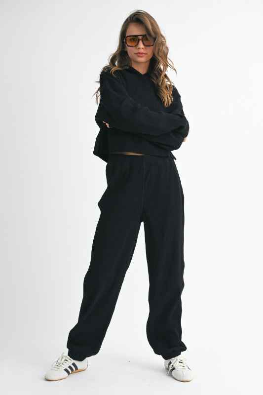 Drawstring Ribbed Lounge Pants