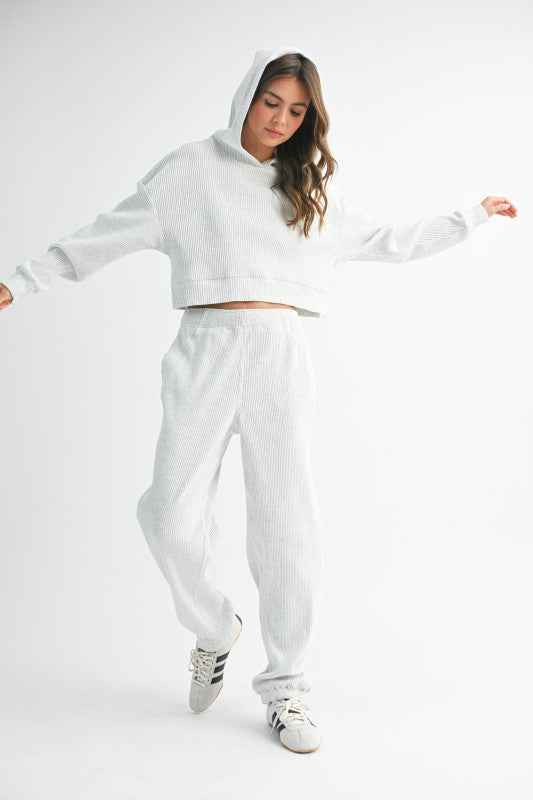 Drawstring Ribbed Lounge Pants