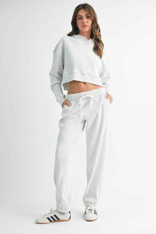Drawstring Ribbed Lounge Pants