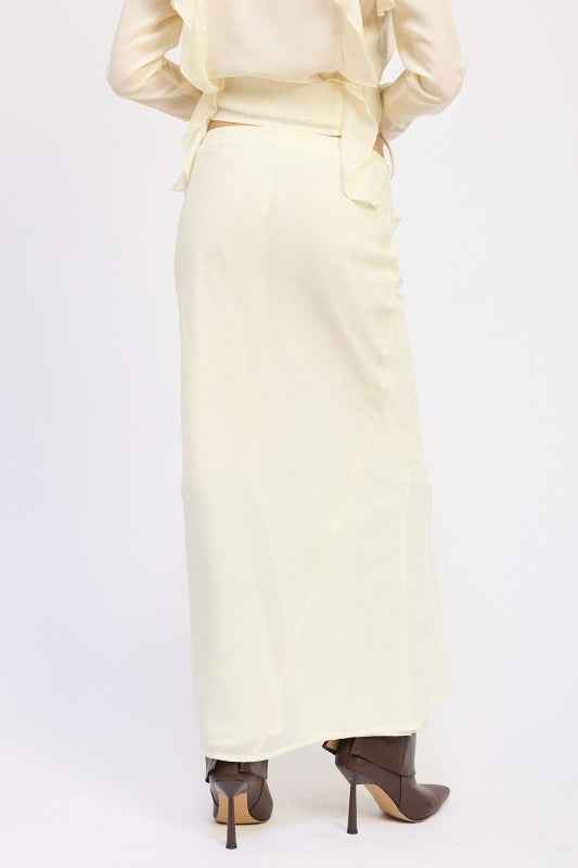SATIN MAXI SKIRT WITH DRAWSTRING