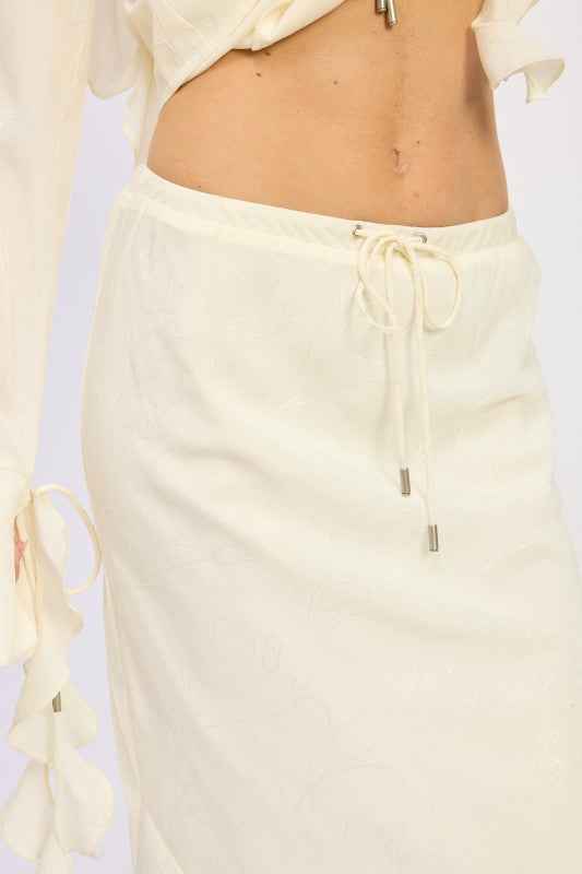 SATIN MAXI SKIRT WITH DRAWSTRING
