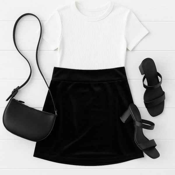 The Scarlett Black Velvet Skirt
