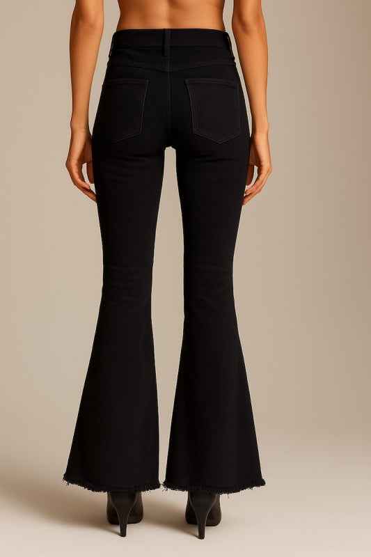 Brown Suede Bell Bottom Jeans