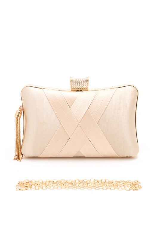 Satin Pleated Party Box Clutch
