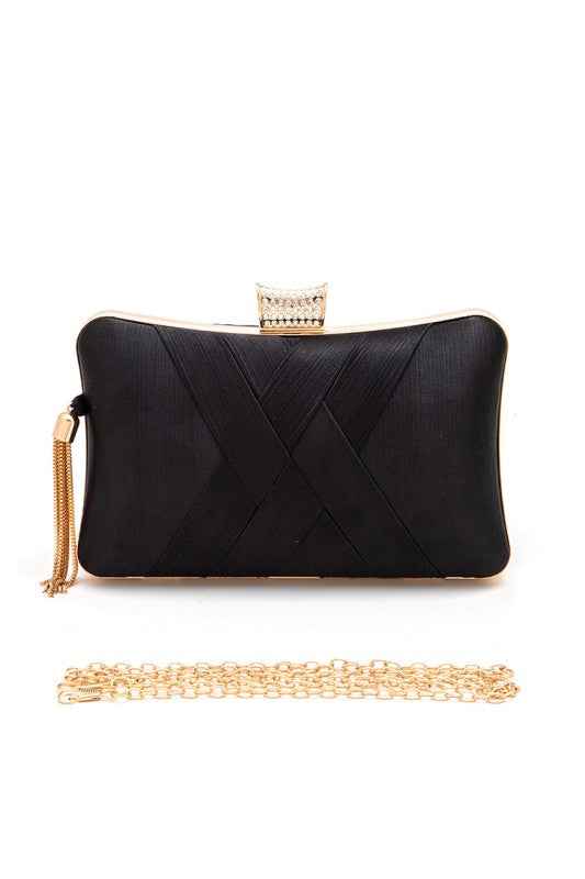 Satin Pleated Party Box Clutch